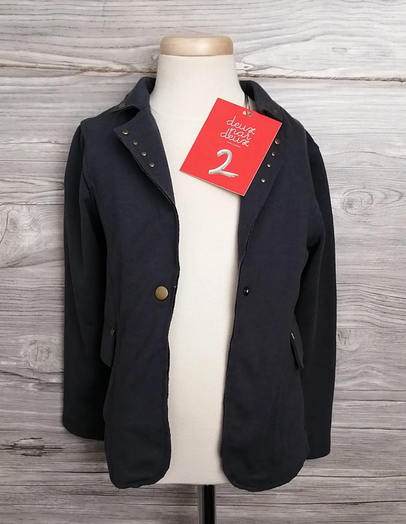 GIRL SIZE 5 YEARS - DEUX PAR DEUX Grey Blazer Jacket NWT B38