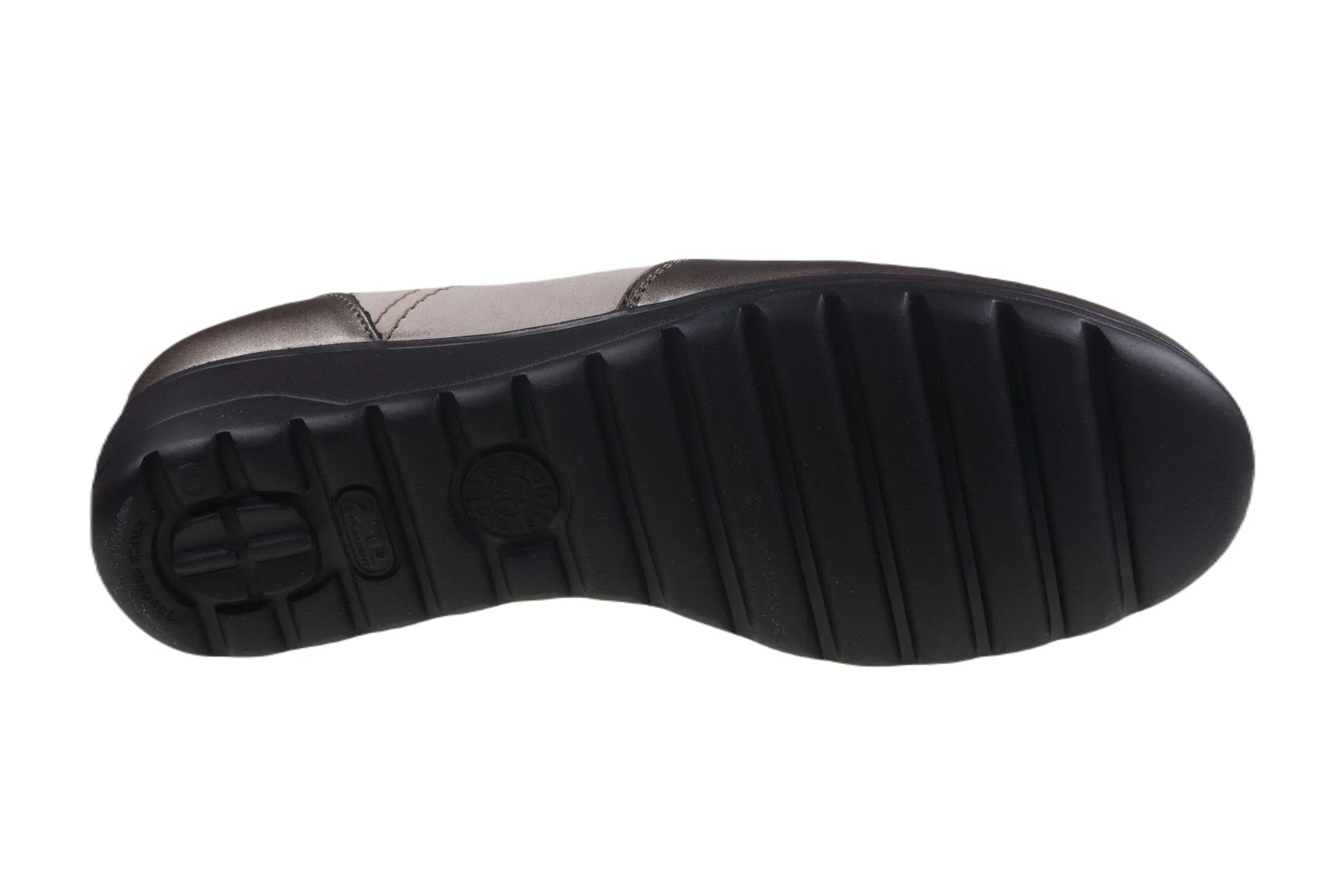 'Glenda' women's ergonomic wide fit (H) sneaker - Taupe bronze