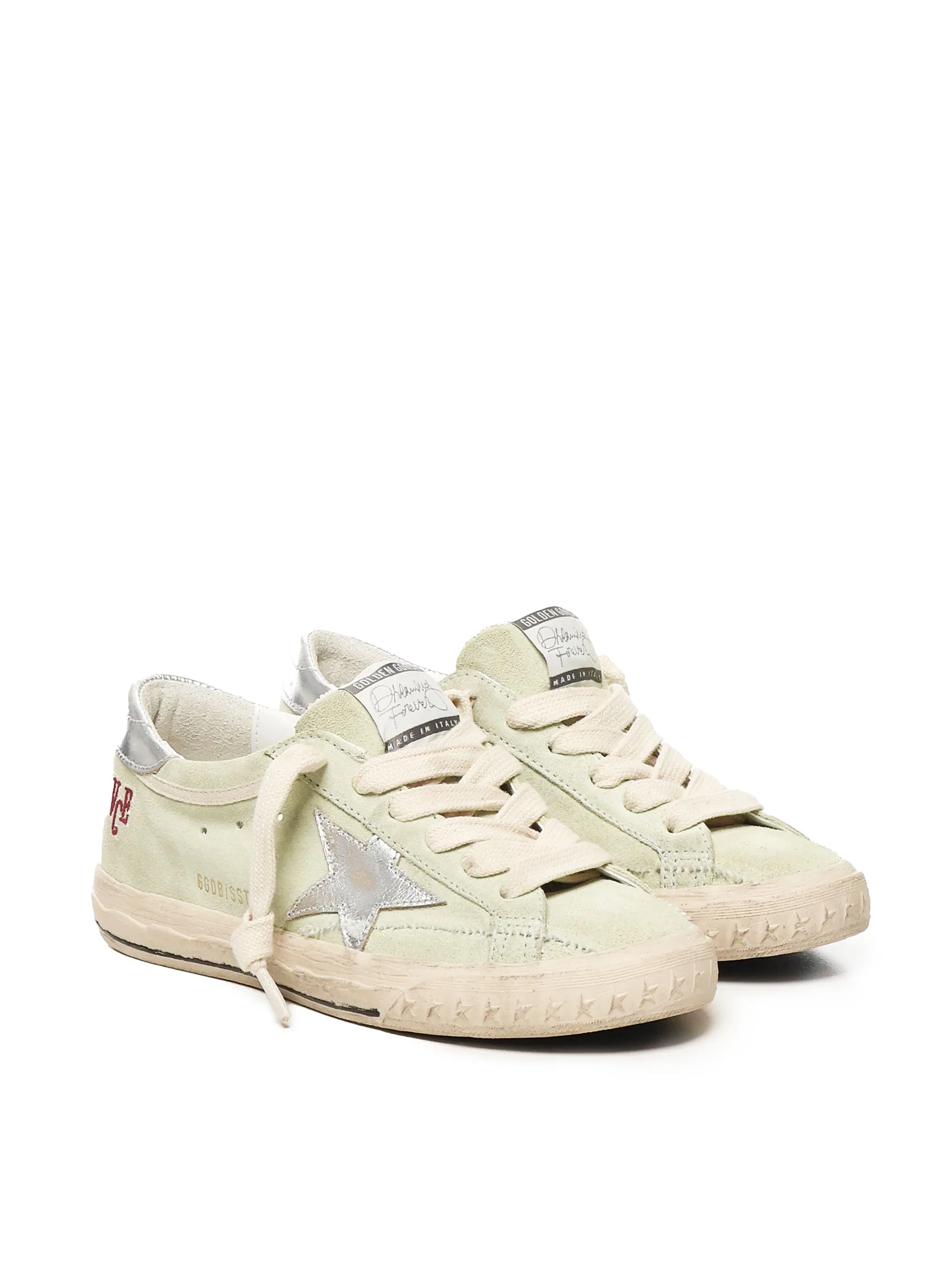 Golden Goose Super Star Light Green Suede Sneakers