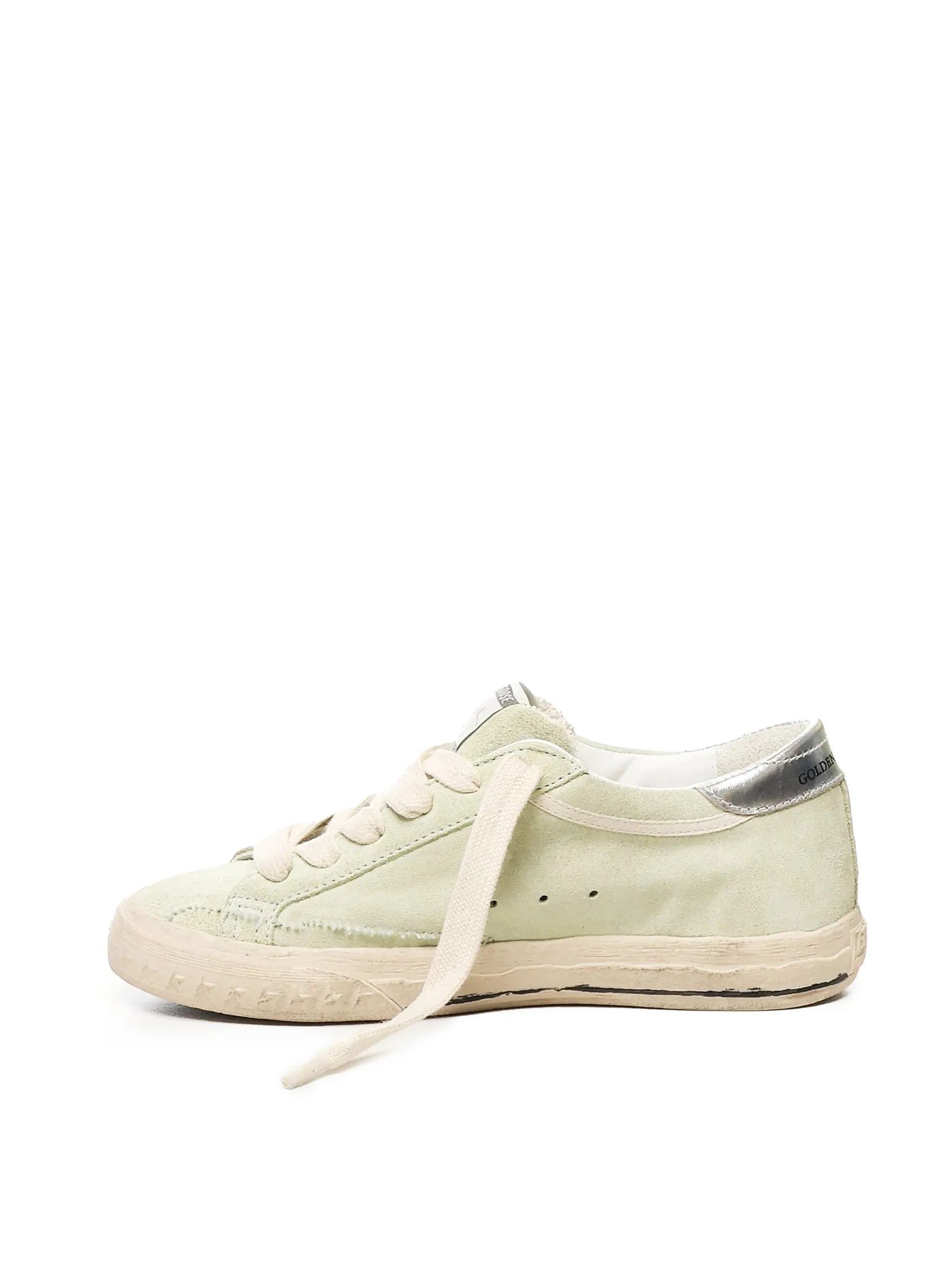 Golden Goose Super Star Light Green Suede Sneakers