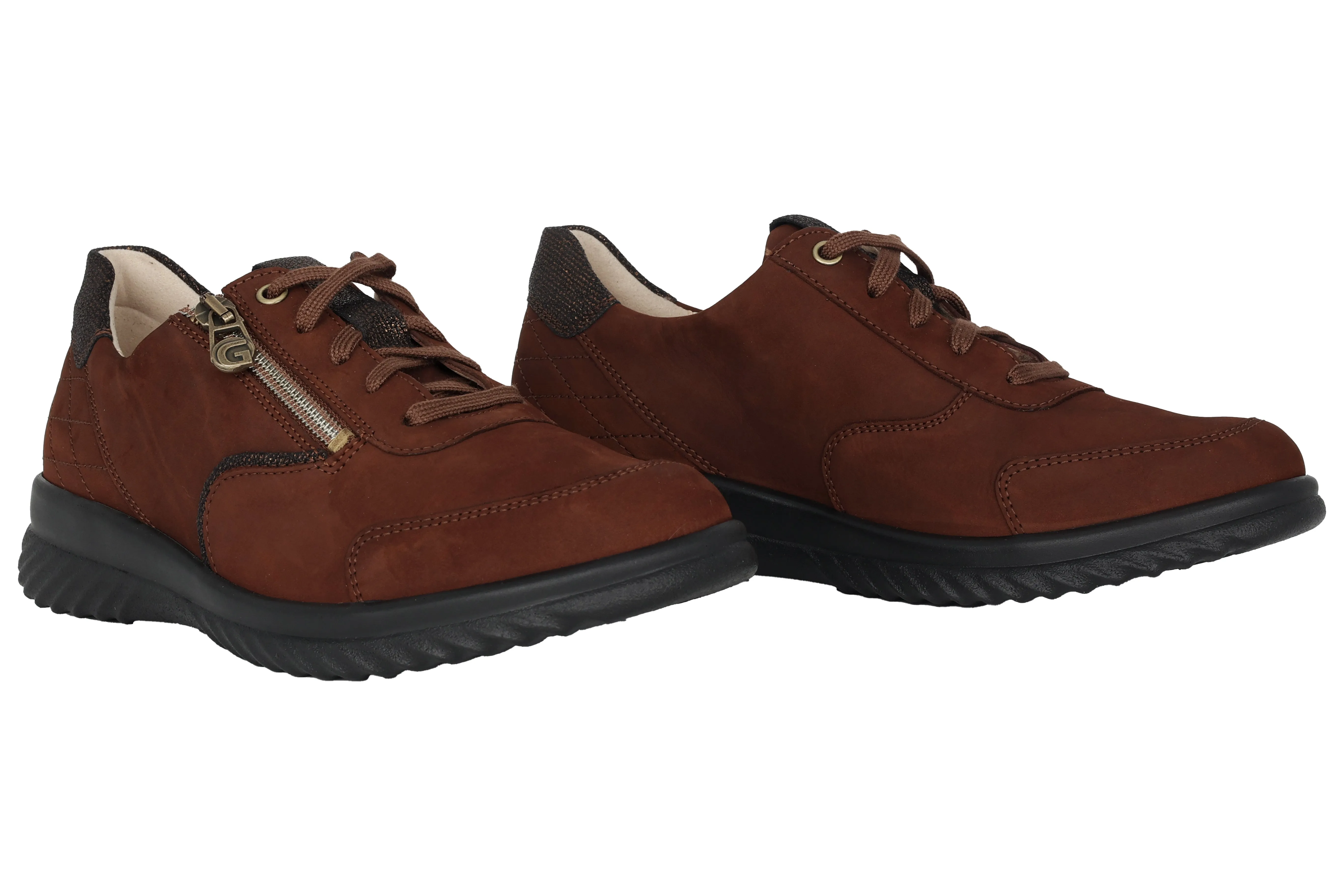 'Heike' women's wide fit (H) sneaker - Brown