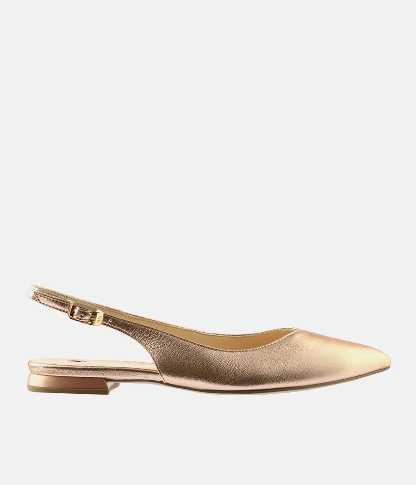 Hogl Stylish Metallic Rose Gold Slingbacks