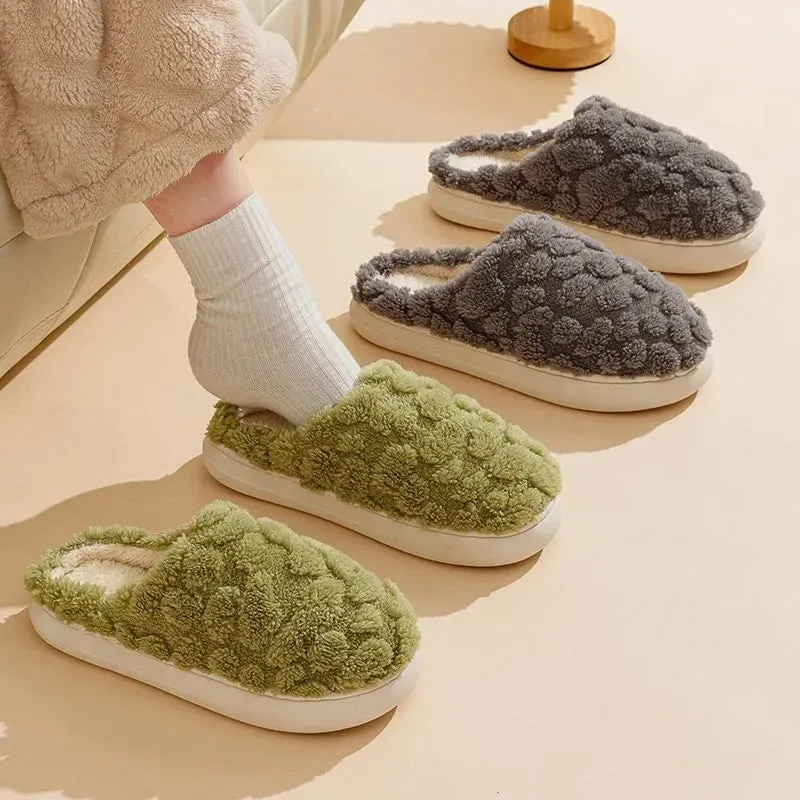 Home Fuzzy Slipper Unisex Cartoon Winter Plush Slipper