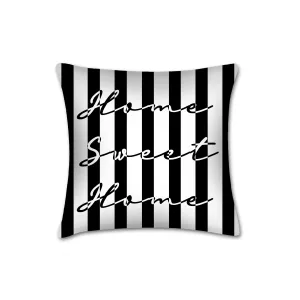 Home Sweet Home pillow, black and white, modern Interior decor, typographic design, home decor, pillow cover and insert, stripes