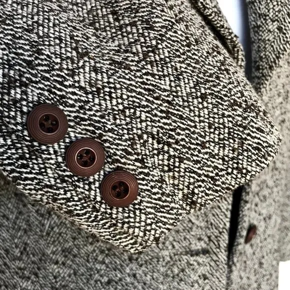 Hot Cream Wool and Silk Blend Tweed Blazer - size L - Stylish and Unique