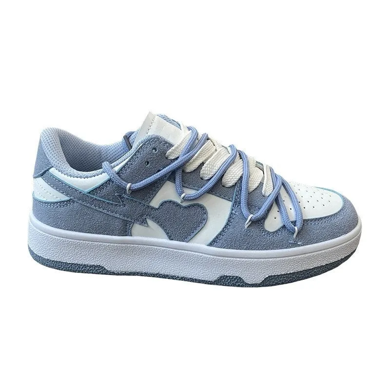 Ins Style Girl Blue Platform Sneakers