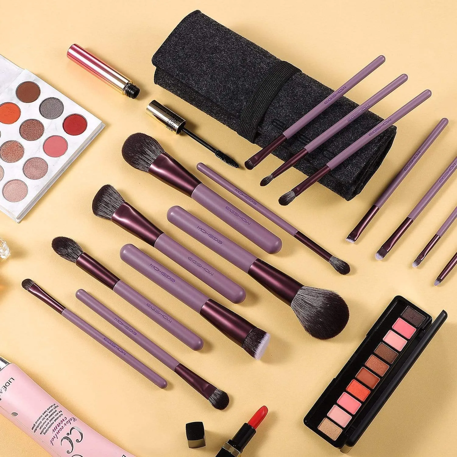 JADE SERIES - 15 PCS MAKEUP BRUSH KIT IN GIFT BOX - SMOKE PURPLE