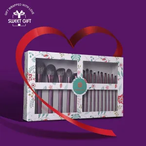 JADE SERIES - 15 PCS MAKEUP BRUSH KIT IN GIFT BOX - SMOKE PURPLE