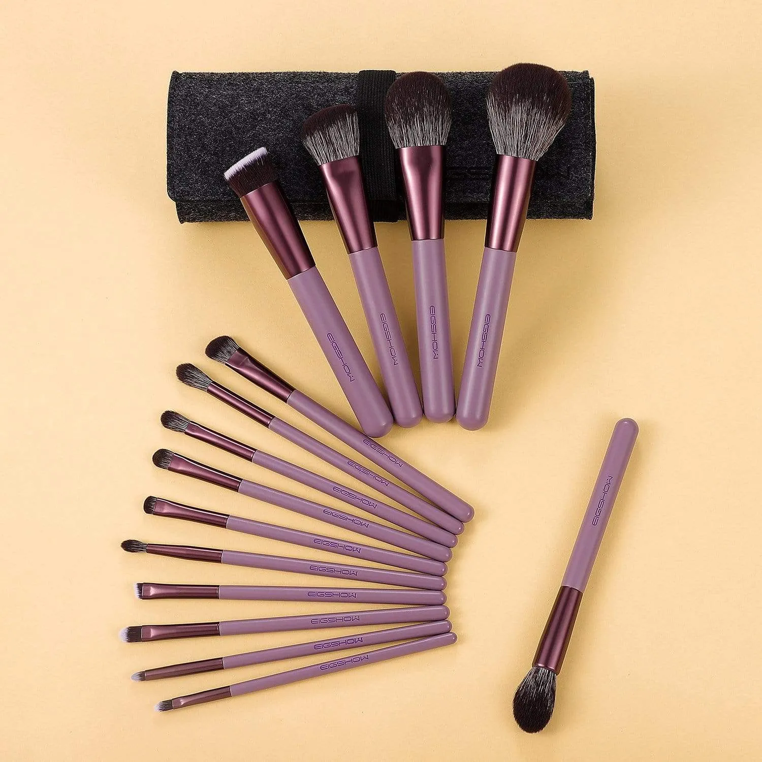 JADE SERIES - 15 PCS MAKEUP BRUSH KIT IN GIFT BOX - SMOKE PURPLE