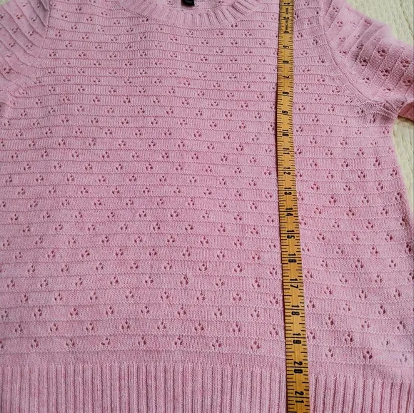 J.Crew Pointelle Crewneck Wool Knit In Heather Pale Blush Sweater Size M