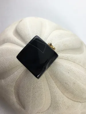 JULIANNA-  Beautiful Cube Black Cube Druzy Geode Agate Pendant