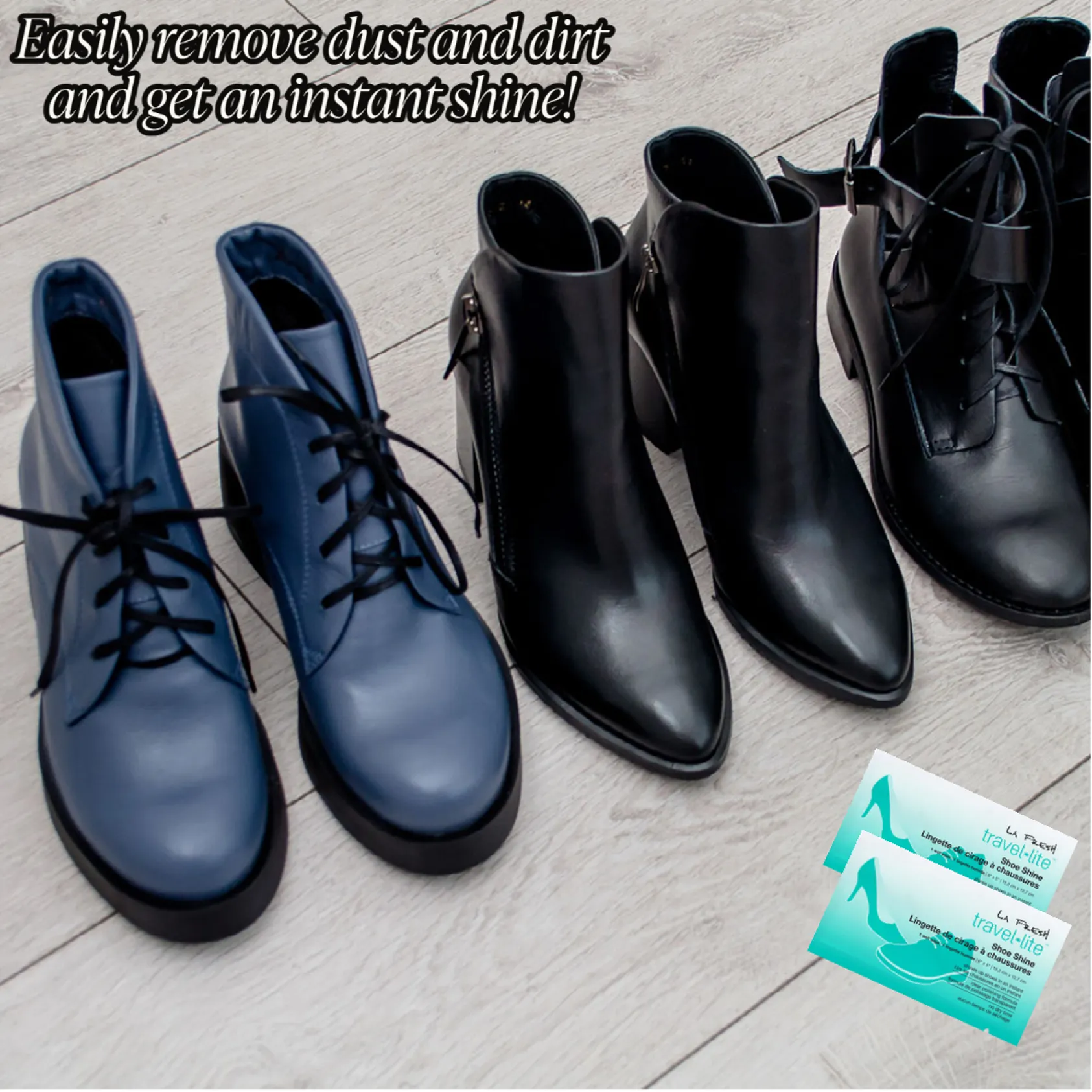 LA Fresh Shoe Shine Wipes Individual Wrapped