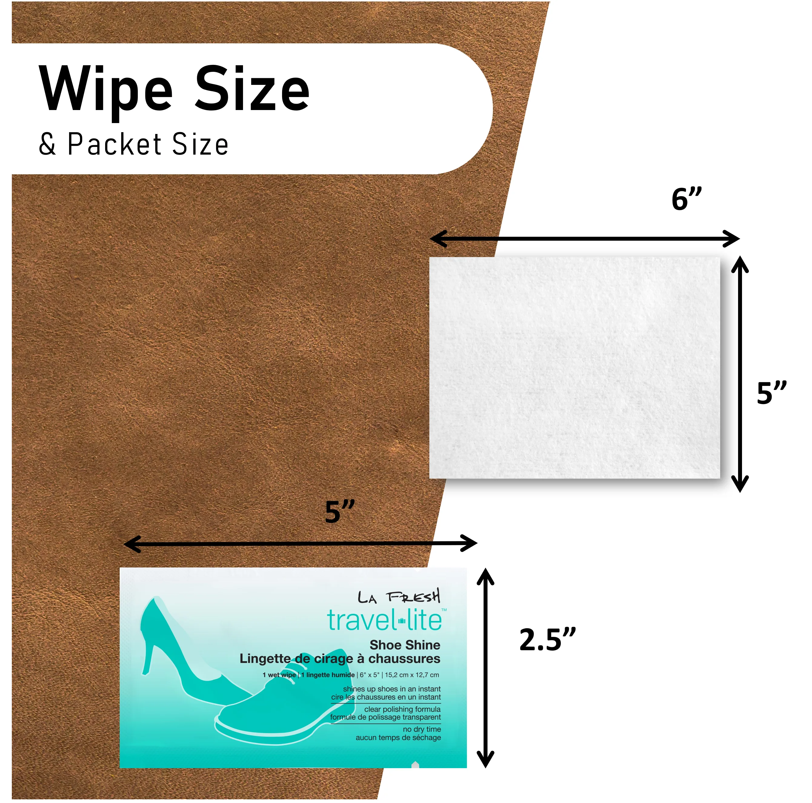 LA Fresh Shoe Shine Wipes Individual Wrapped