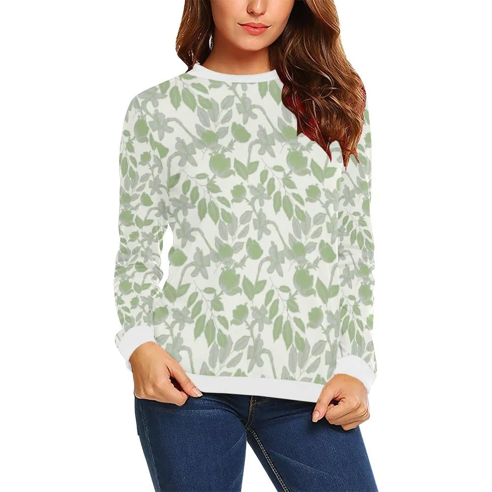 Lacey Ivory Green Crewneck Top