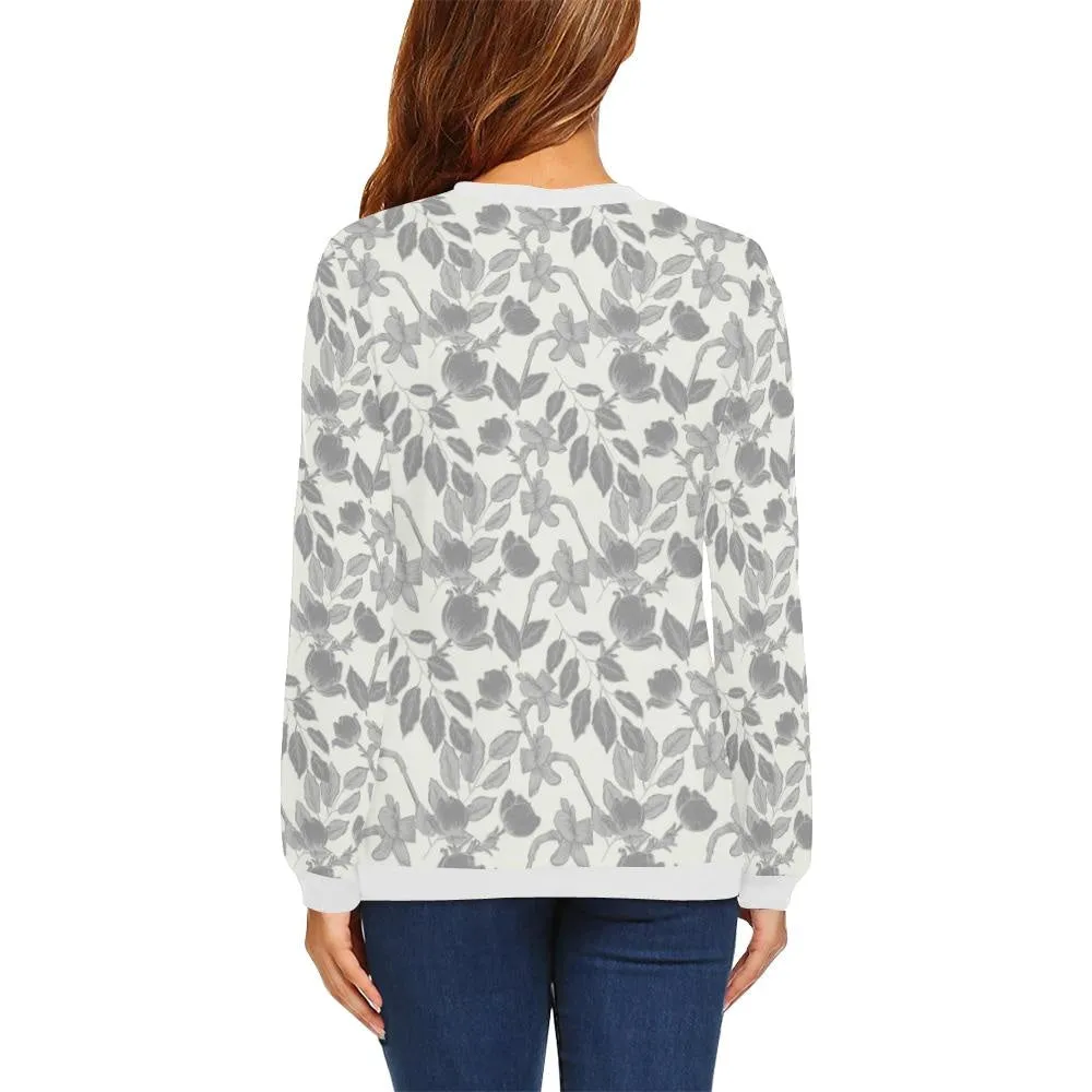 Lacey Ivory Grey Crewneck
