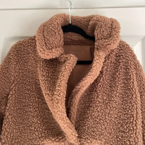 Long Camel Teddy Coat