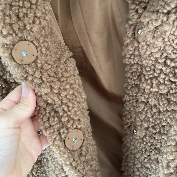 Long Camel Teddy Coat