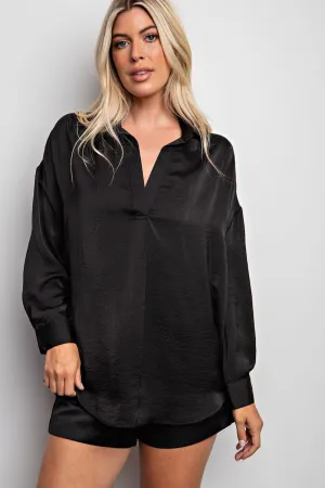 Long Sleeved Collared Blouse