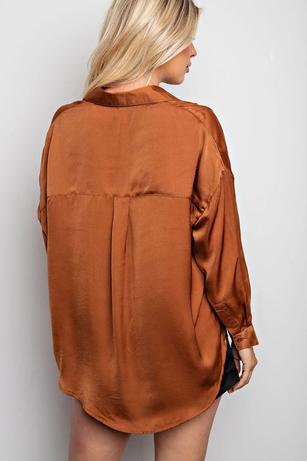 Long Sleeved Collared Blouse
