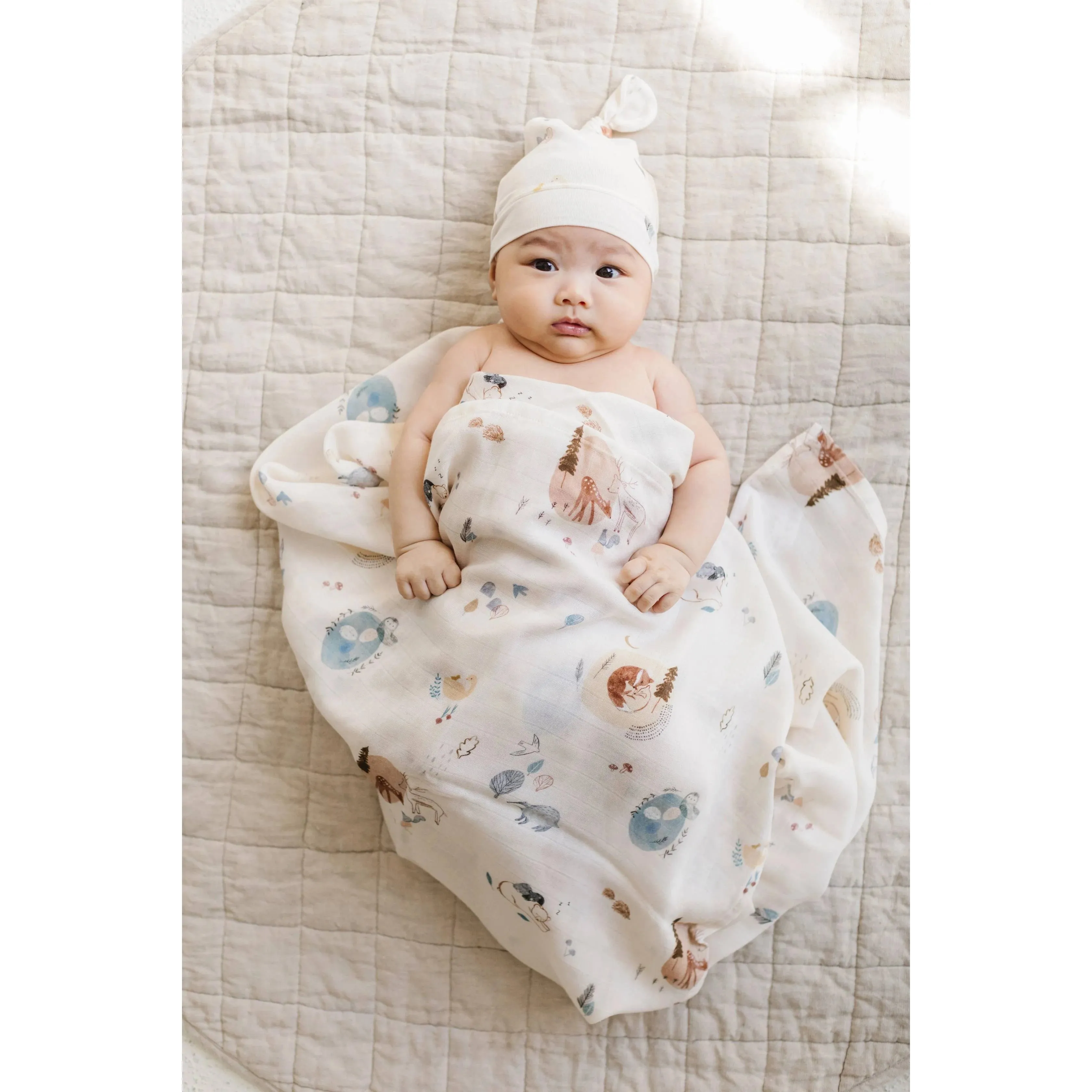 Loulou Lollipop Muslin Swaddle Blanket - Cozy Forest