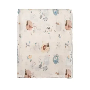 Loulou Lollipop Muslin Swaddle Blanket - Cozy Forest