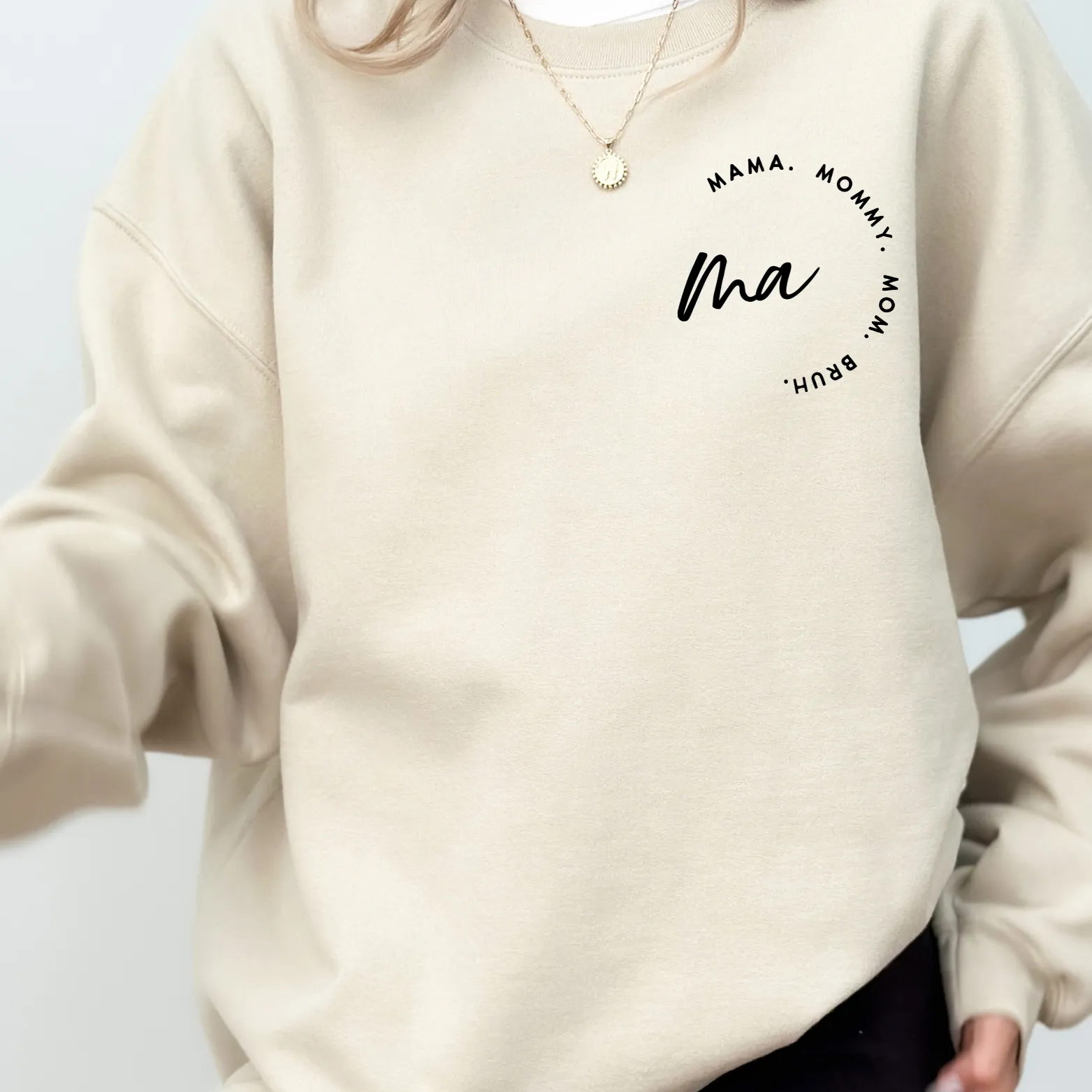 MA Mama. Mommy. Mom. Bruh. Cozy Sweatshirt
