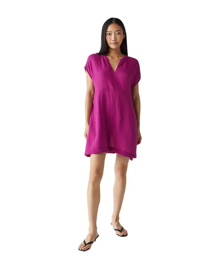 Michael Stars Mira Split Neck Dress in Ultraviolet