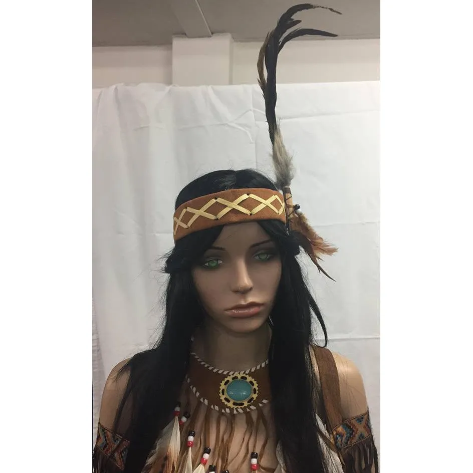 Native American Headband w/Pheasant Feathers