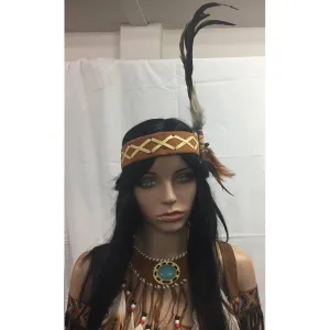 Native American Headband w/Pheasant Feathers