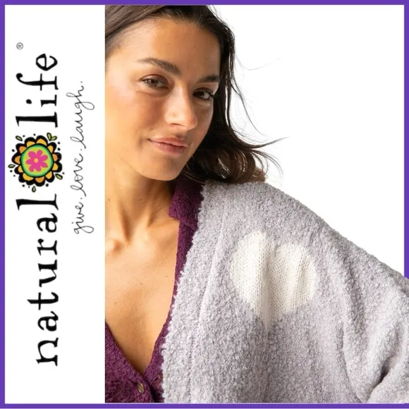 NATURAL LIFE CALLA JACQUARD CARDIGAN SWEATER NWT