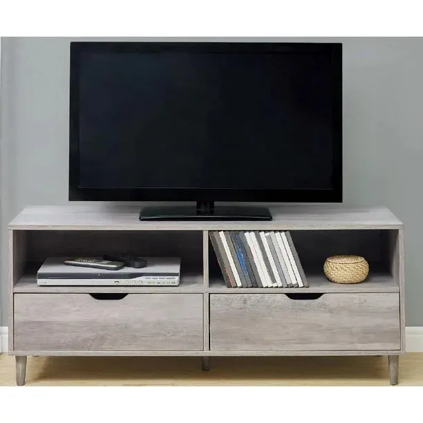 New fully assembled Hometrends TV Stand in Rustic Oak Finish! Note: 2 corners on right have some damage from transport