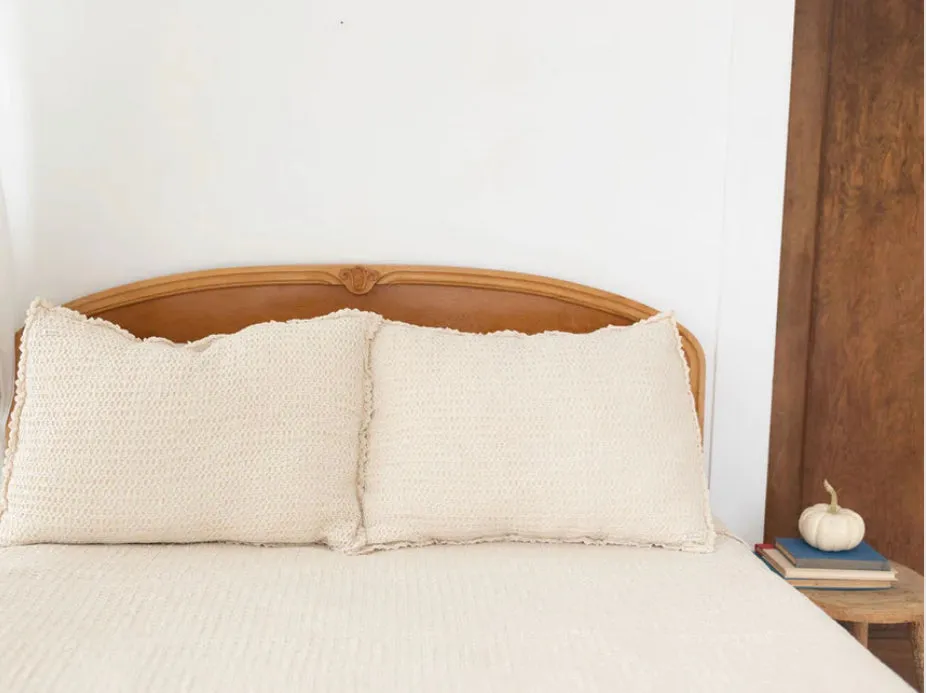 NEW GRAIN COZY WAFFLE PILLOWCASE || MILK