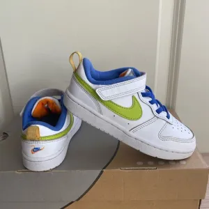 Nike Court Borough Low 2 SE White/Green Kids Sneakers- SZ 12 C