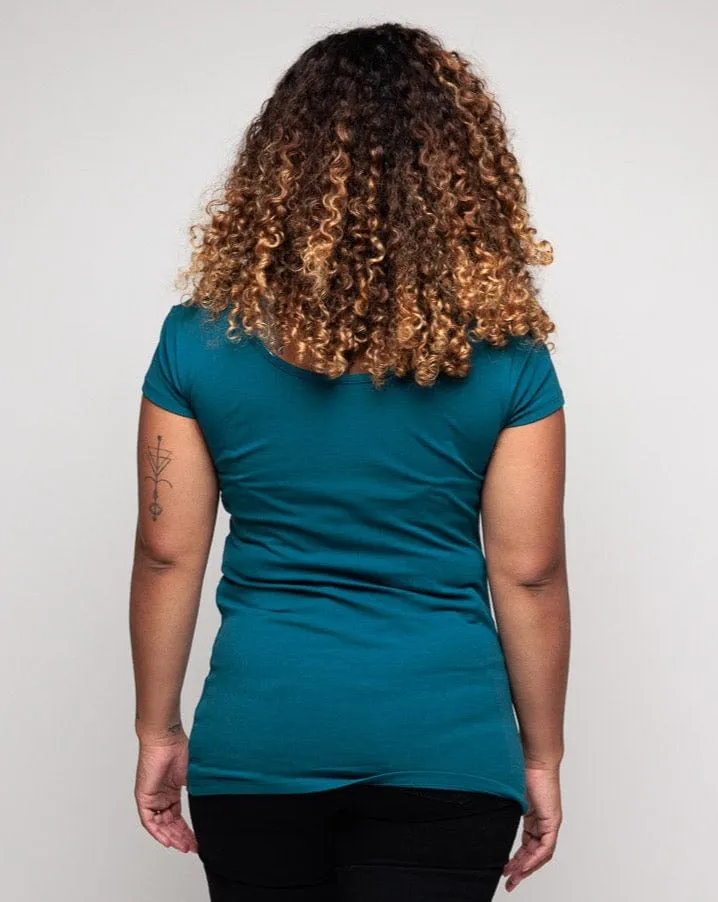 Nursing Short Sleeve Cotton T-Shirt | Teal