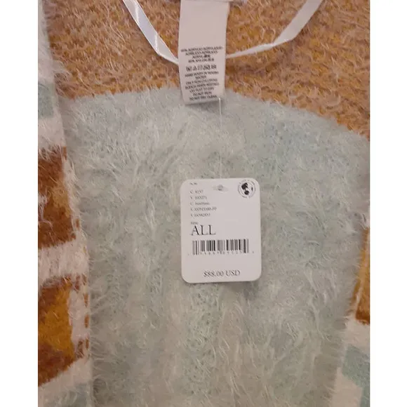 NWT - Free People Diamondback Cozy Kimono Poncho Soft Southwest Boho Ivory O/S