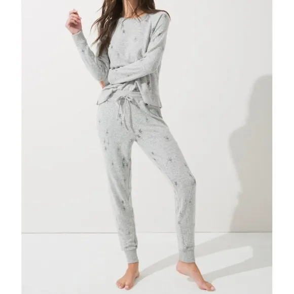NWT Soma Brushed Cozy Jogger Pajama Lounge Set Grey