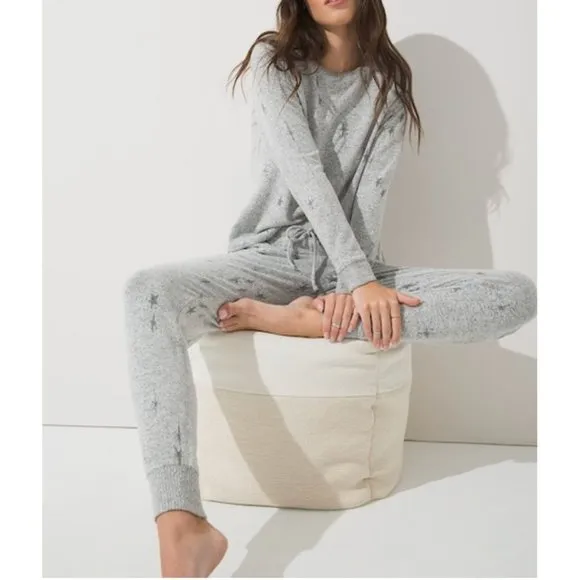 NWT Soma Brushed Cozy Jogger Pajama Lounge Set Grey