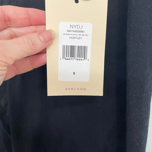 NYDJ Marilyn Straight Leg Black Jeans size 8
