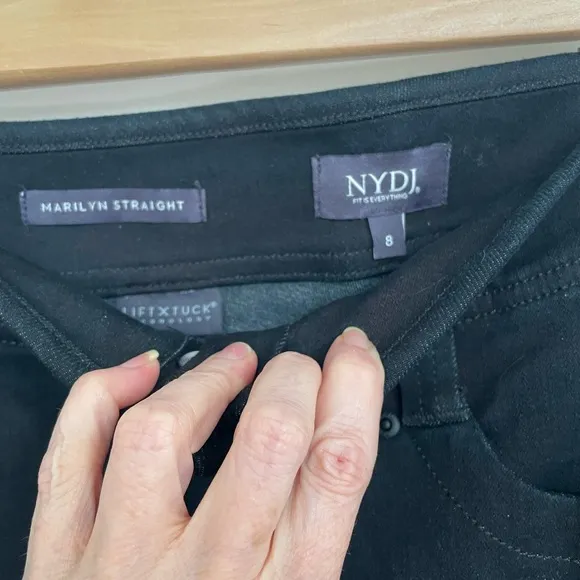 NYDJ Marilyn Straight Leg Black Jeans size 8