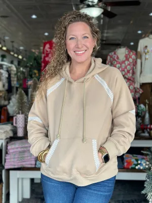 Oat Lace Trim Hoodie