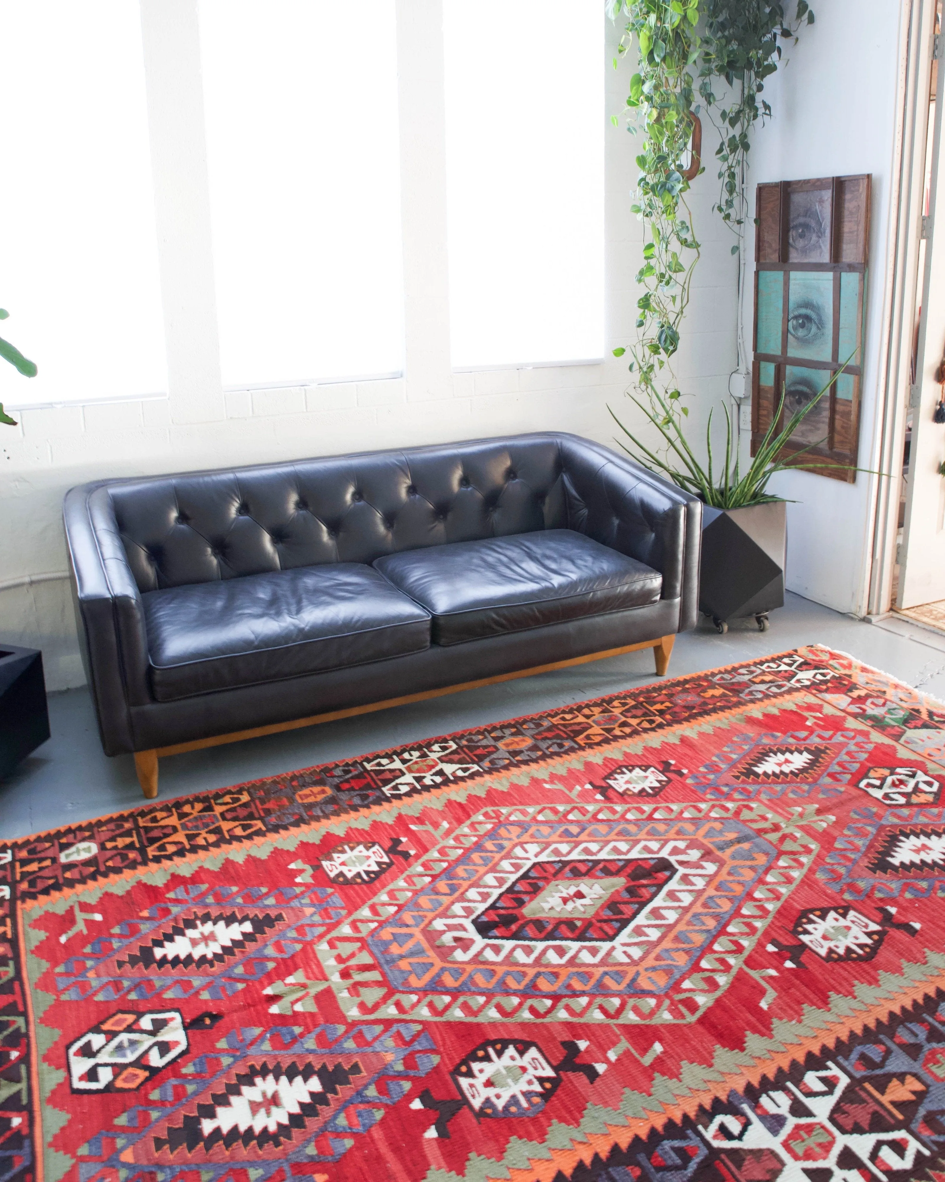 Old Turkish Denizli Cal Kilim Rug