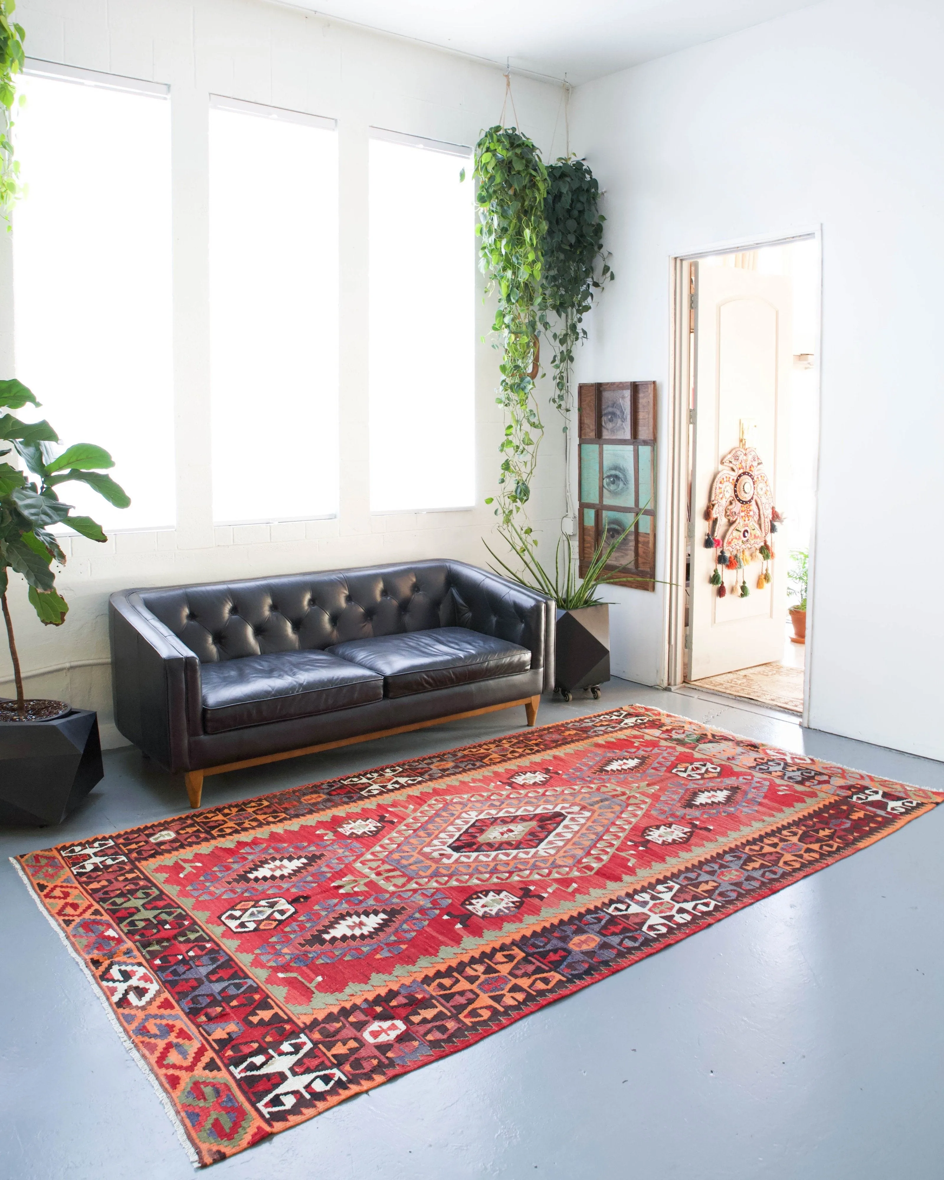 Old Turkish Denizli Cal Kilim Rug