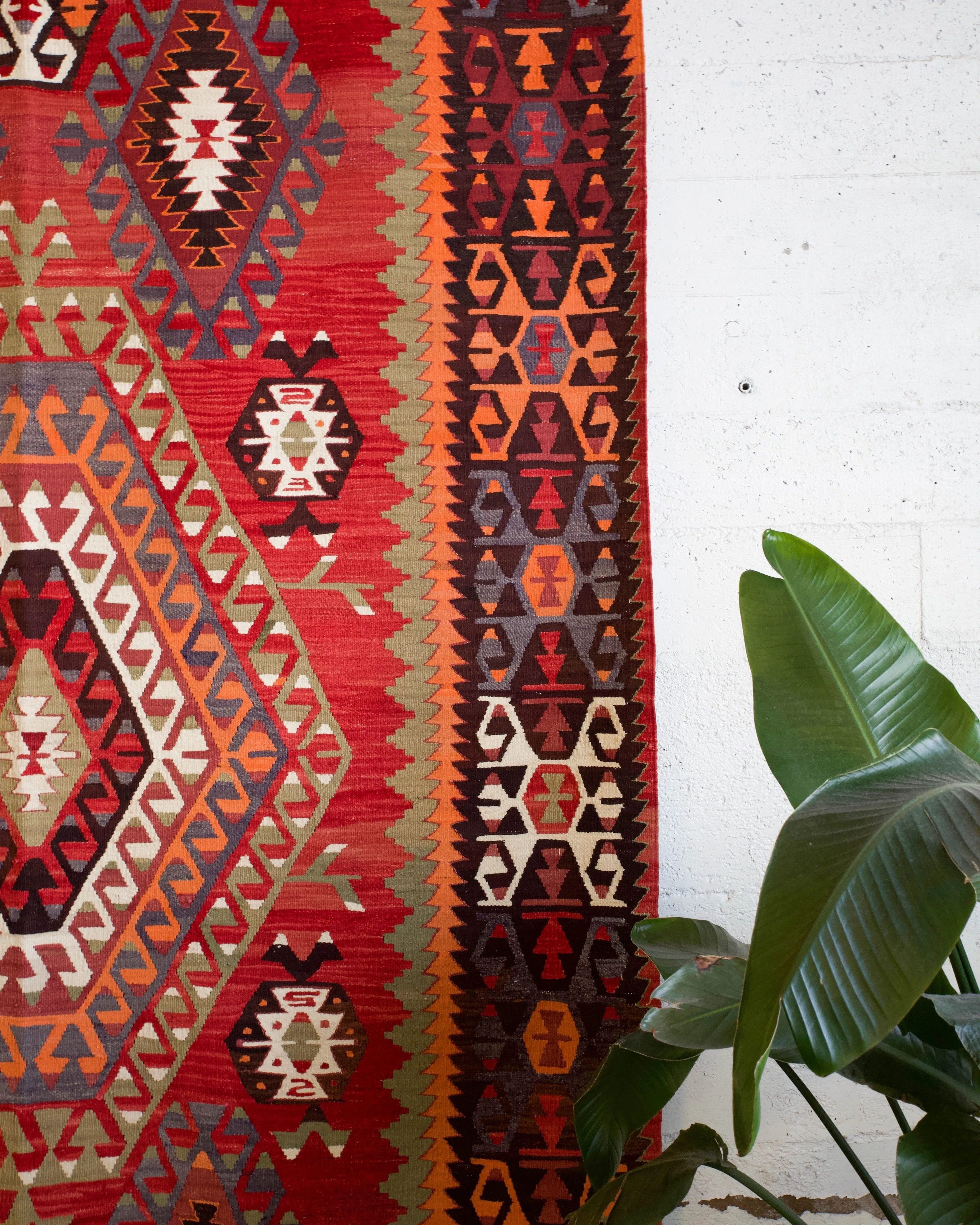 Old Turkish Denizli Cal Kilim Rug
