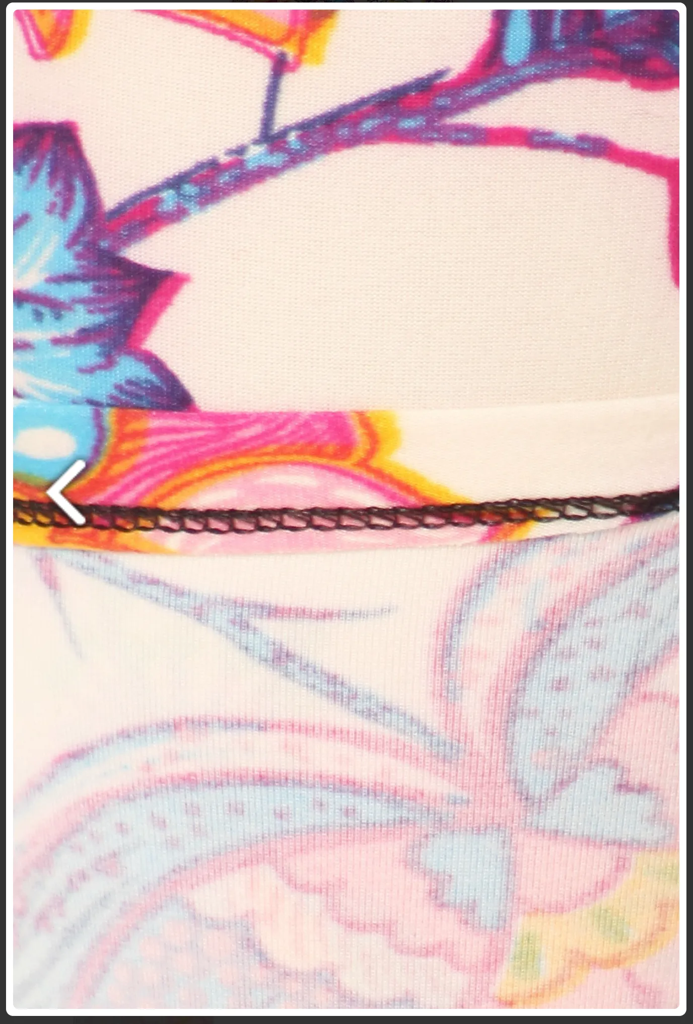 One Size Bright Floral Print Leggings on White Background