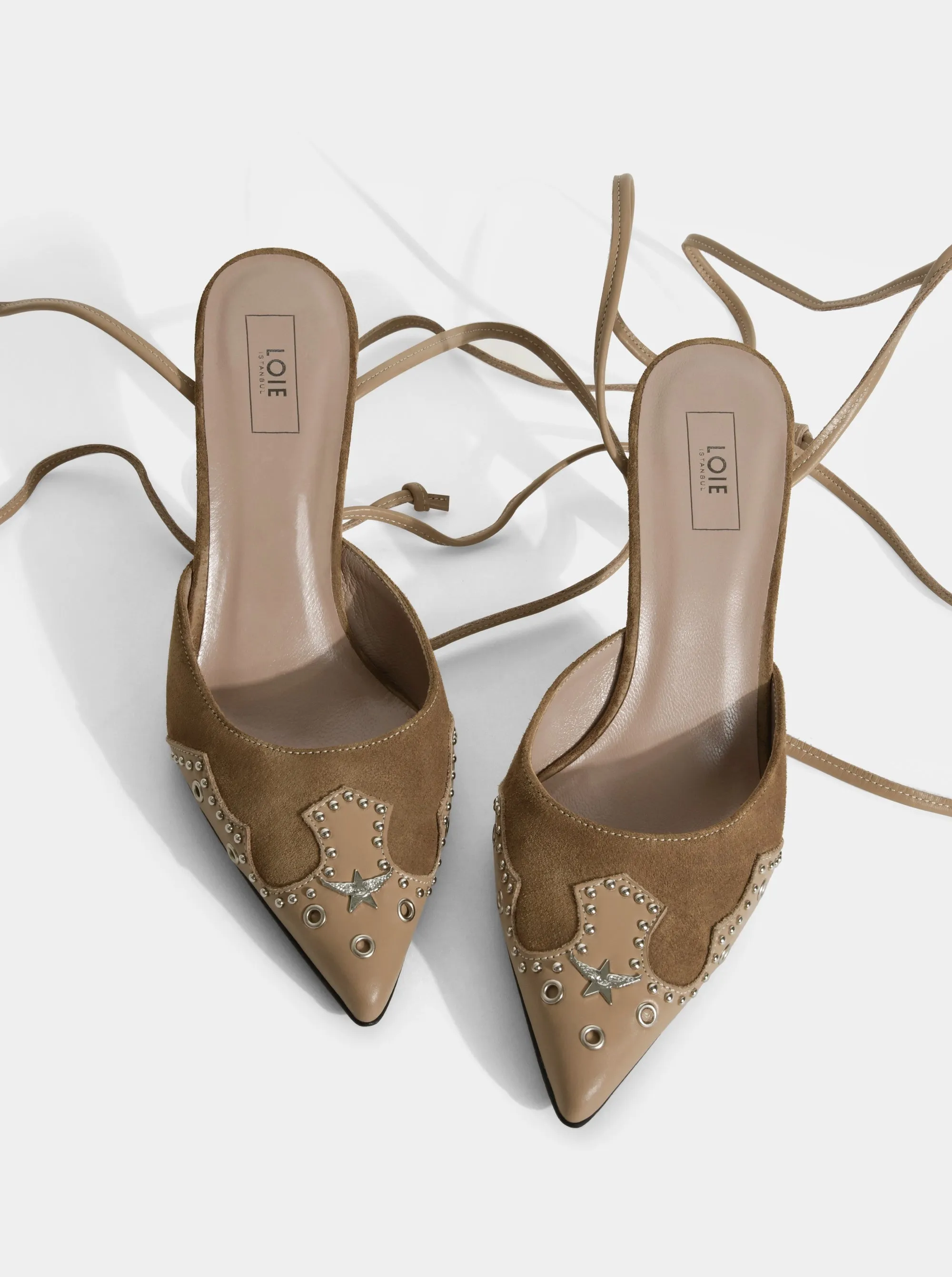 PERLA CAMEL SUEDE SLIPPERS