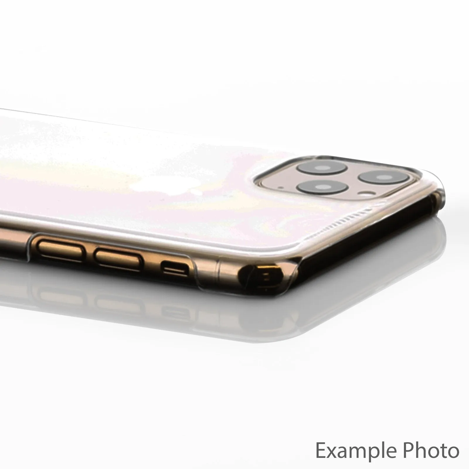 Personalised Apple iPhone Hard Case with Gold Monogram and Stylish Text on Patterned Grey Marble