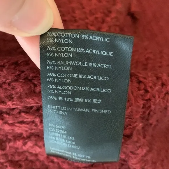 Pilcro Burgundy Cardigan Sweater Size M