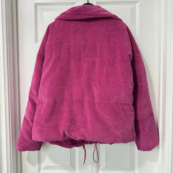 Pink Corduroy Puffer Jacket, Free People