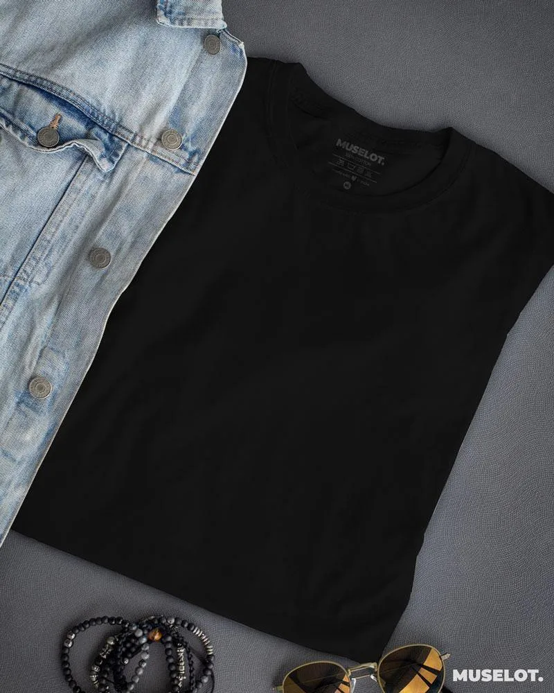 Plain black t shirt for mens