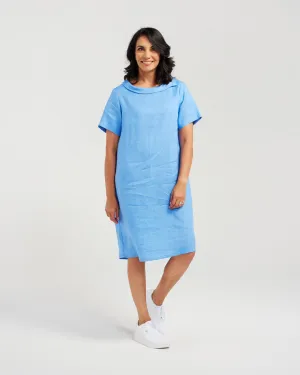 Plain Linen Button Back Dress